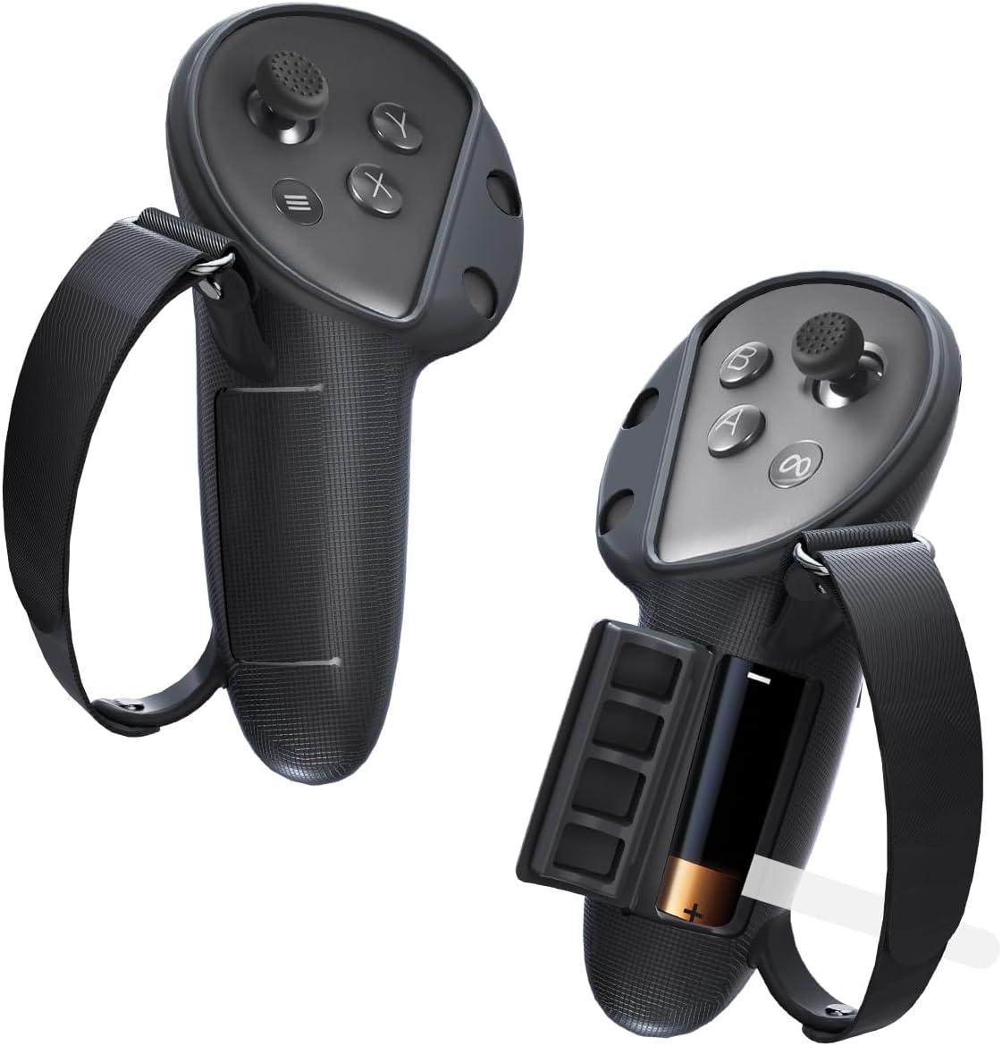Poignées AMVR Pour Manettes Meta Quest 3S / Quest 3 - Silicone Noir - Comme Neuves