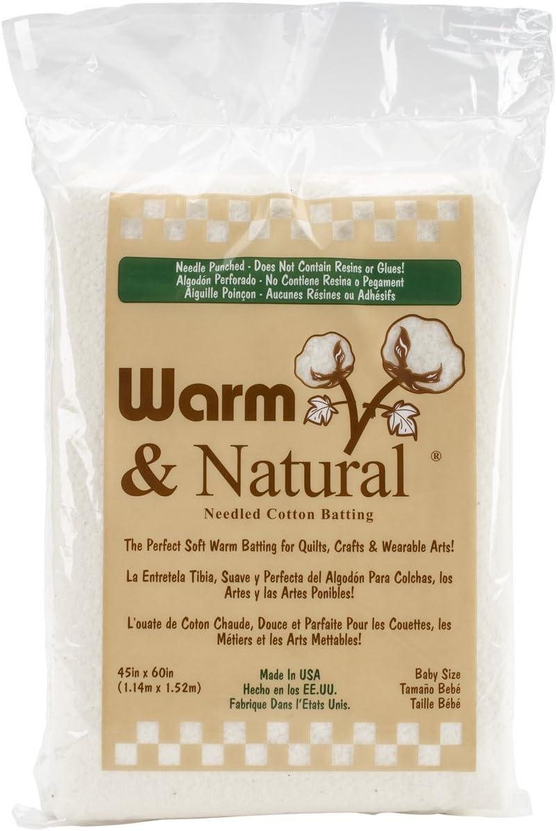 Warm Company Batting 2322 Warm & Natural Cotton Batting-Crib Size 45"X60", set of 2