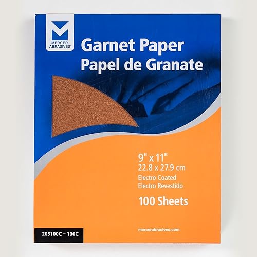 Miniatura 6 de Mercer Industries 205150A - Hojas de papel granate de 9 x 11, grano 150A (paquete de 100)