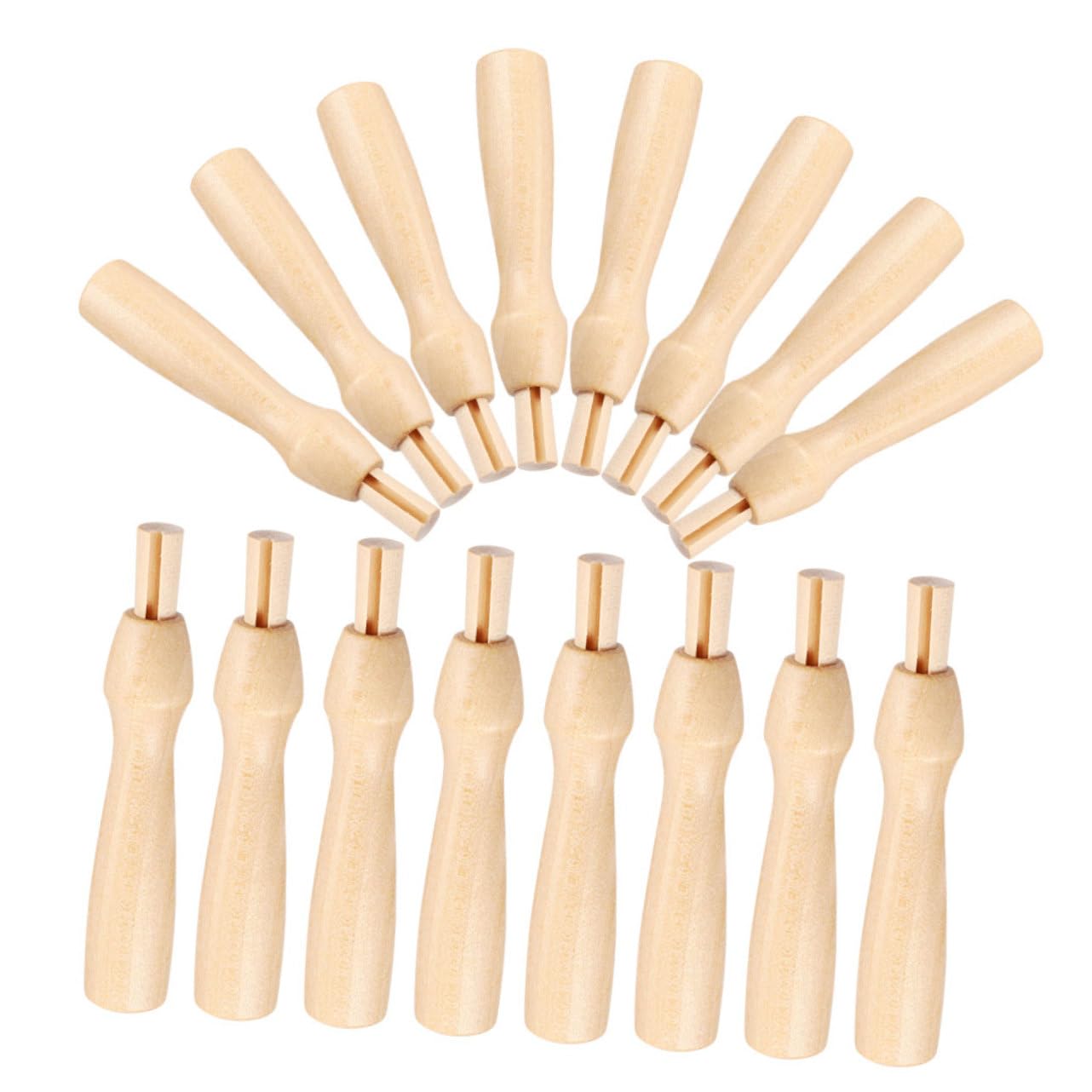 Gogogmee 2sets Felting Craft Tools Wool Felting Needles Handles Wood Handles for Needle 16pcs*2