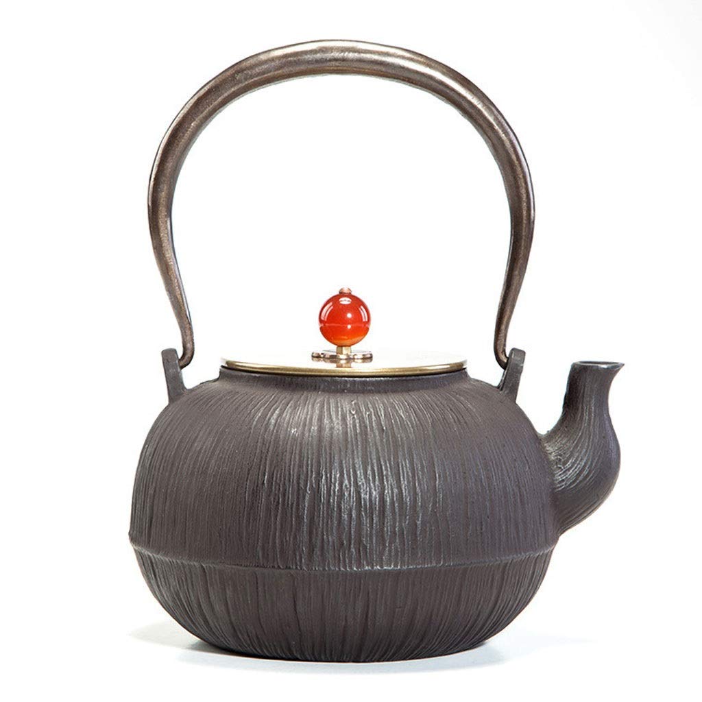 Tetera de Hierro Fundido Tetsubin Tetera Patrón de árbol 1.2L Gran Capacidad Tetera de Hierro Hecha a Mano con infusor/colador
