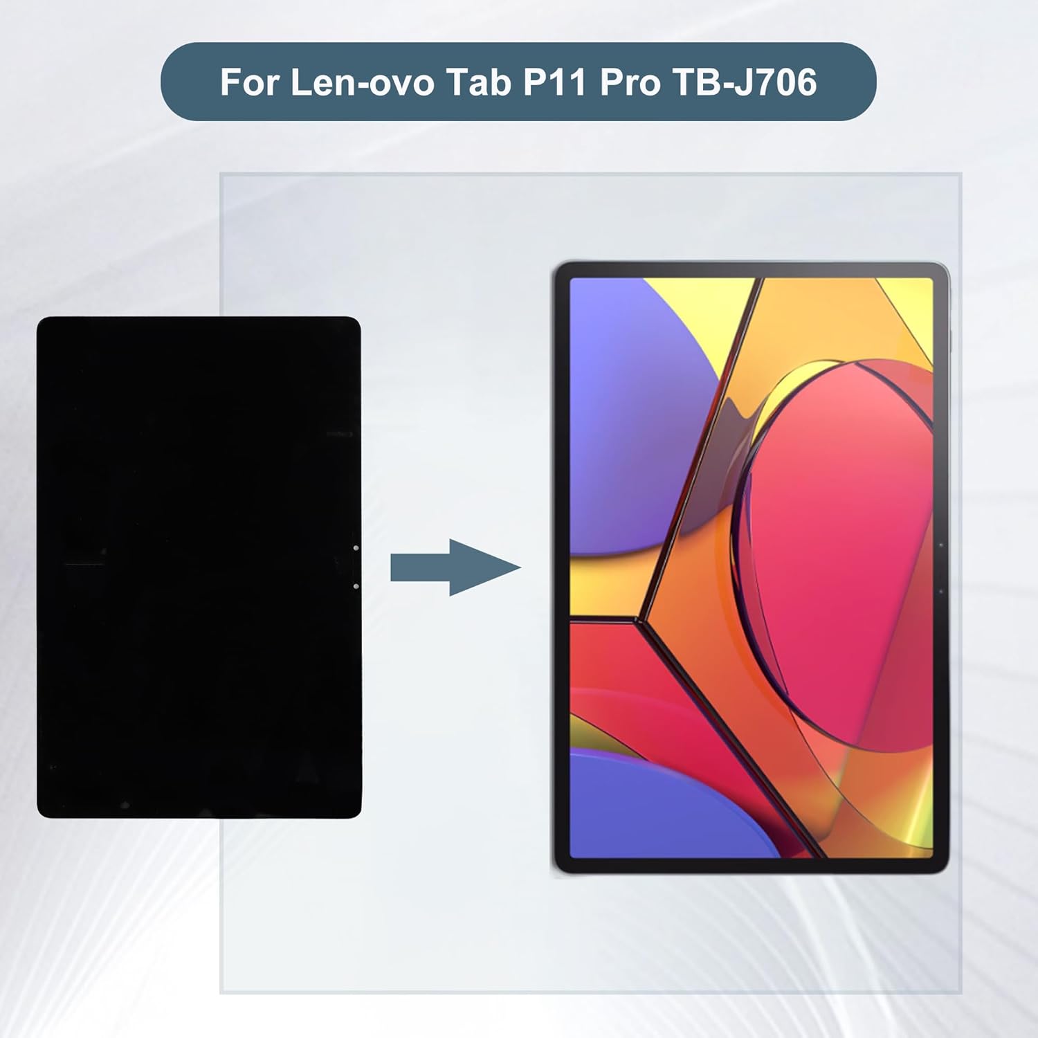 LCD Display Compatible with Replacement Lenovo Tab P11 Pro 11.5" 2020 TB-J706F Touch Screen Digitizer Assembly with Tools Black