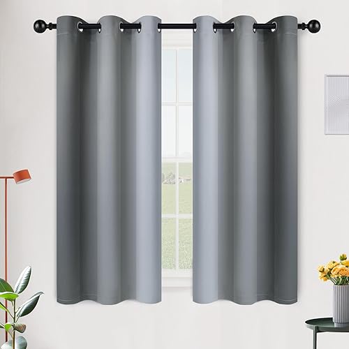 Miniatura 20 de SimpleHome Cortinas gruesas con aislamiento térmico y ojales, bloqueo de luz para oscurecer sala, dormitorio, 2 paneles, 52 x 72 pulgadas de largo,