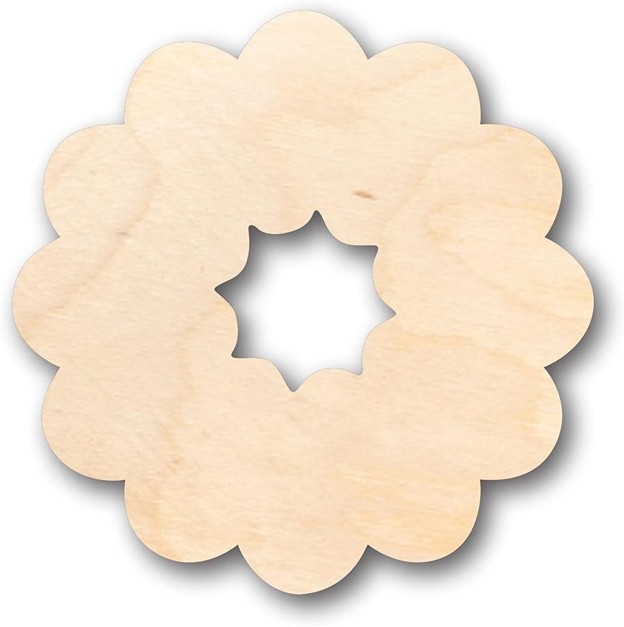 Unfinished Wood Cute Wreath Shape Christmas Craft up to 46" DIY 16" / 3/4"