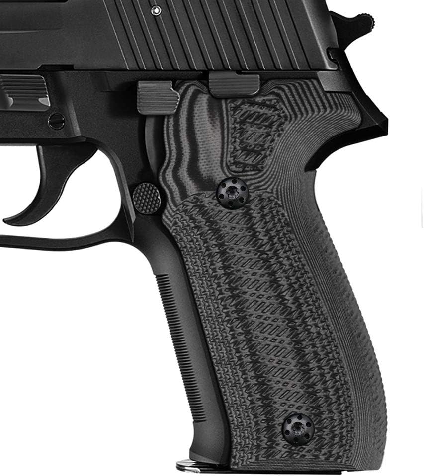 Cool Hand G10 Grips Compatible with Sig Sauer P226, Black Grips Screws Included, Aggressive Tactical Slant Texture, Thickness 7/10", not for a Sig P229