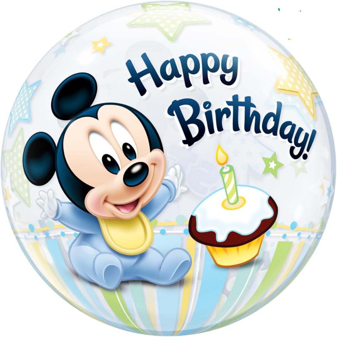 Qualatex 22" Mickey Mouse 1st Birthday Bubble Balloon