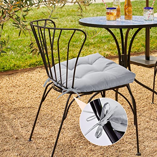 Patio Outdoor Seat Cushions 19"X19" Indoor U Shape Reversible Waterproof Chair Pads Set Of 2 Non Slip Weather Resistant Tufted Chair Seat Cushion With Ties For Support Gray #TOP1