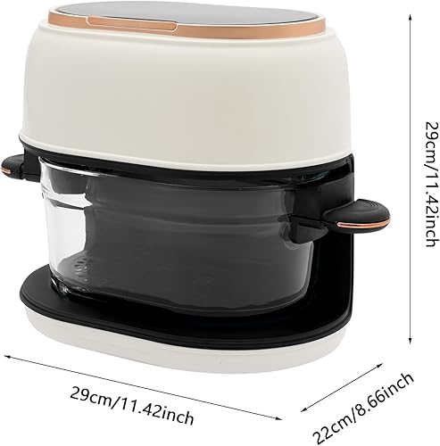 Miniatura 4 de Freidora de aire de 4.2 cuartos con cesta de vidrio y pantalla táctil, freidora eléctrica de aire caliente de 900 W, multifuncional, ventana