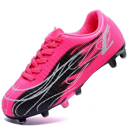 Hanani Soccer Cleats Boys Girls Football Shoes Kids Baseball Cleat Outdoor & Indoor Firm Ground Anti-Slip Comfortable Flexible Running & Training Unisex Child Blackpink #TOP7