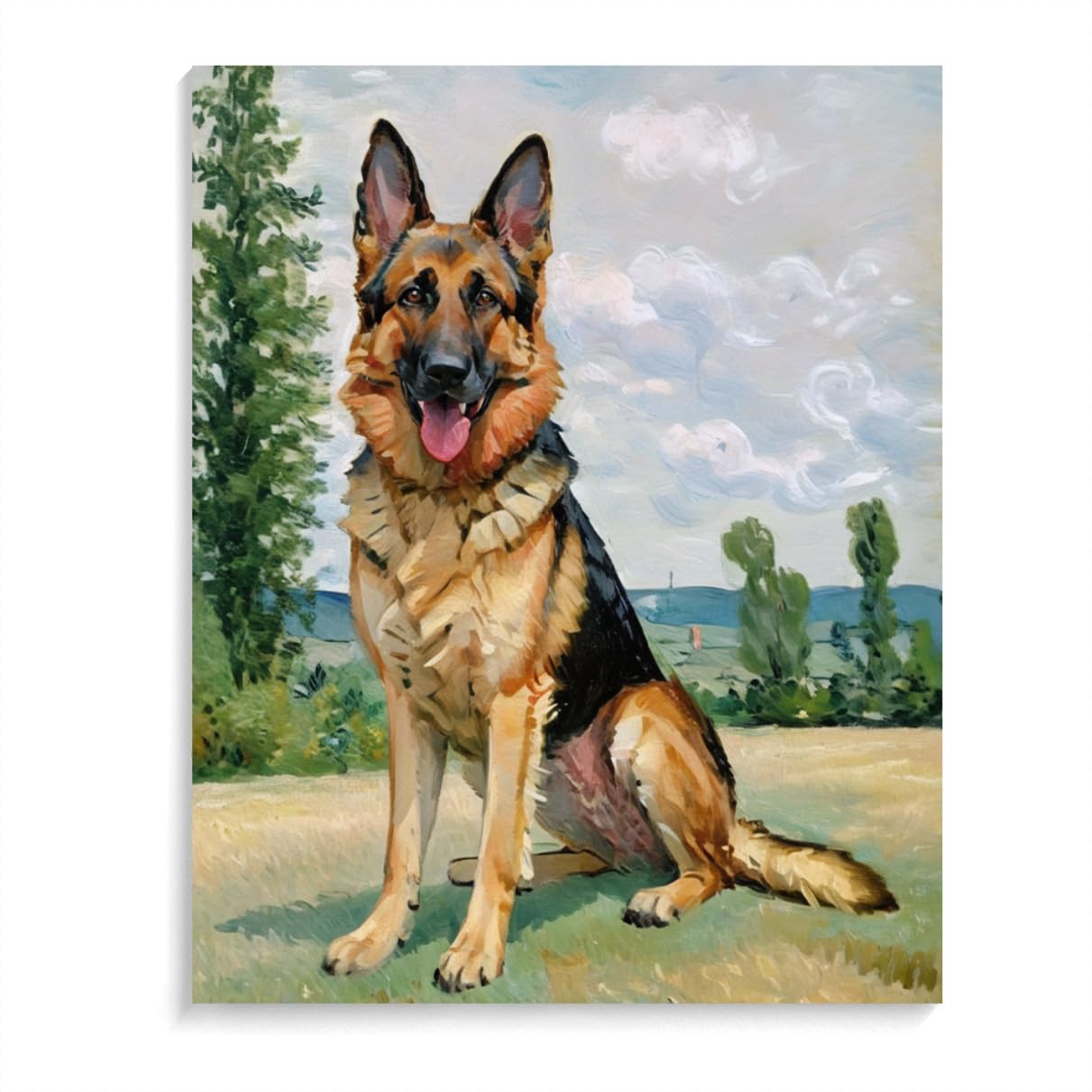 DIY Paint by Number for Adults Beginner German Shepherd Dog Paint by Number on Canvas DIY Oil Painting for Gift Home Wall Decor 12x16inch(30x40cm) Frameless