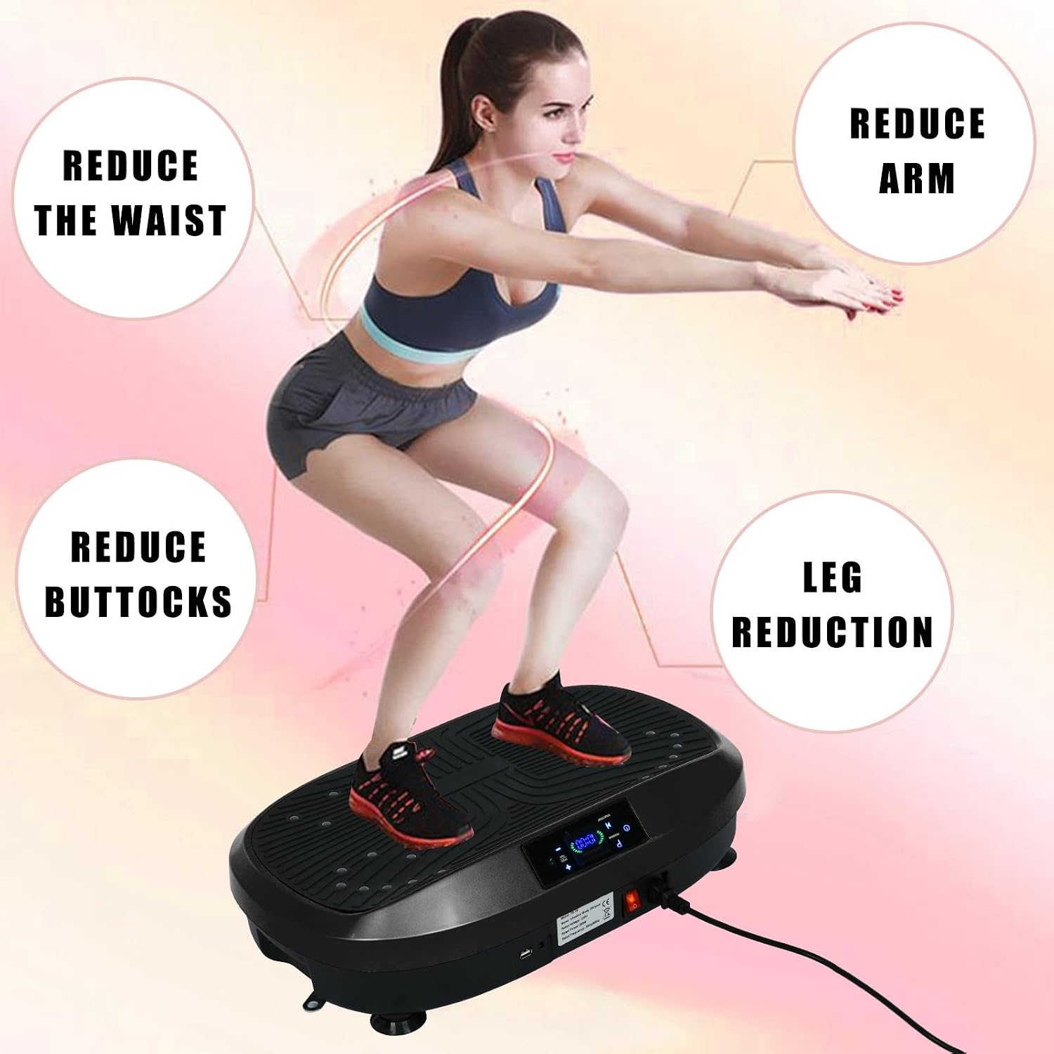 HTNBO Full Body Vibration Platform Massage Machine Workout Trainer Silent Drive Motor | Ideal for Toning and Weight Loss Machine