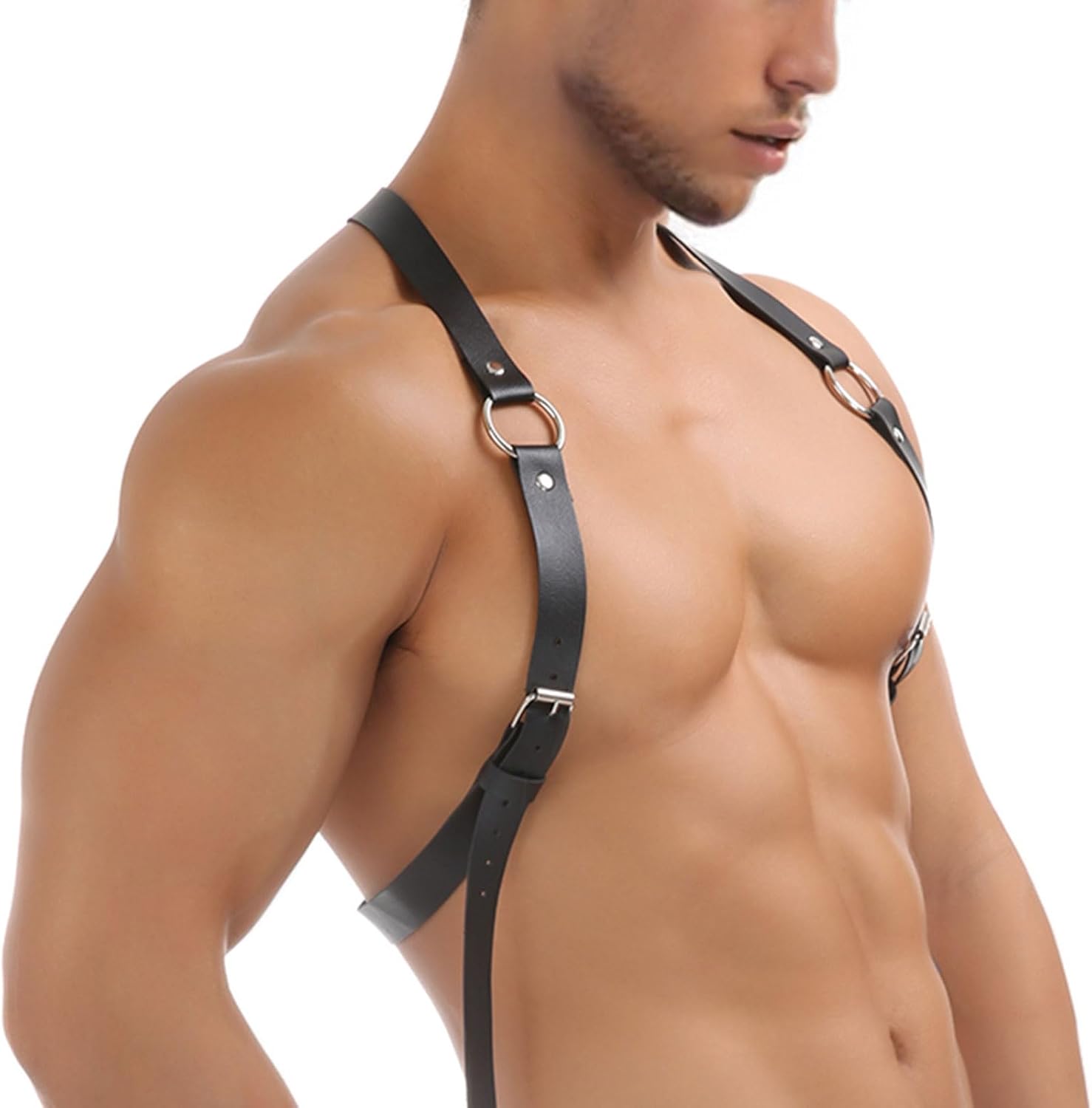 Punk Styles Adjustable Suspender Straps with Metal Rings and Bondages Design for Unique Fashion Statements Fashion Punk Inspi