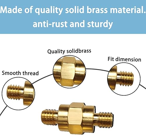 Miniatura 3 de BESULEN 4 terminales de batería de poste lateral, conector de perno de cobre de 3/8 pulgadas a 16, tornillos extensores de latón macizo para batería