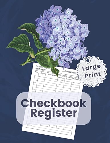 Large Print Checkbook Register: Simple Checking Account Ledger, Check Register, Personal Checking Account Balance Register for Small Business or Personal Use