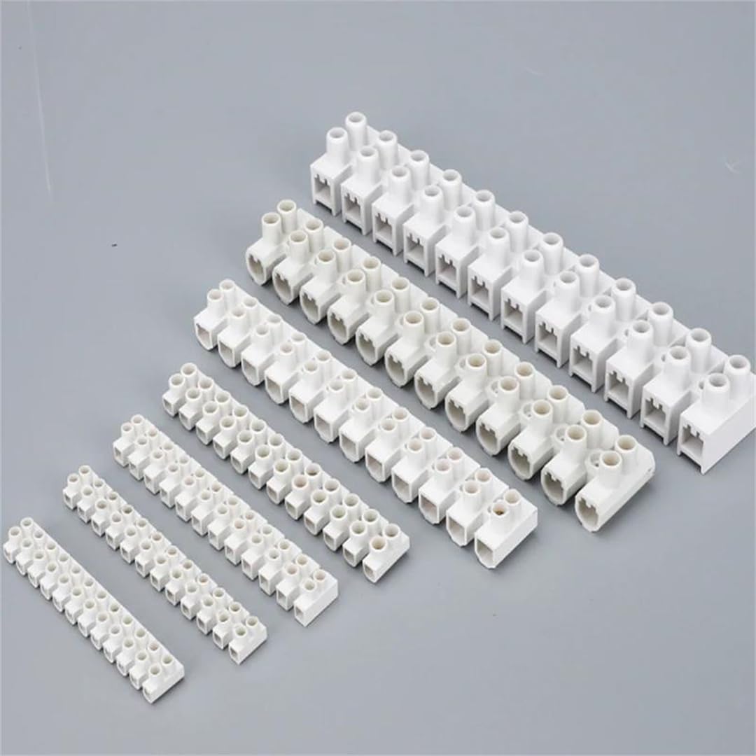 Plastic Terminal Blocks 12 Pin Double Row Barrier Electrical Wire Connector Flame Retardant High Power Terminal