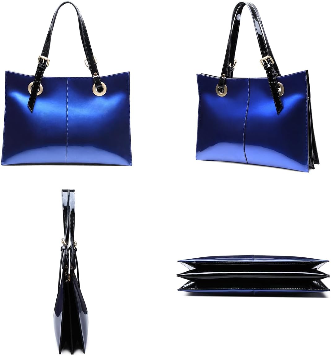 Genuine Leather Purses and Handbag for Women, Leather Capacity Work Tote Bag with Zipper, Designer Shoulder Bag for Commuting - Image 5