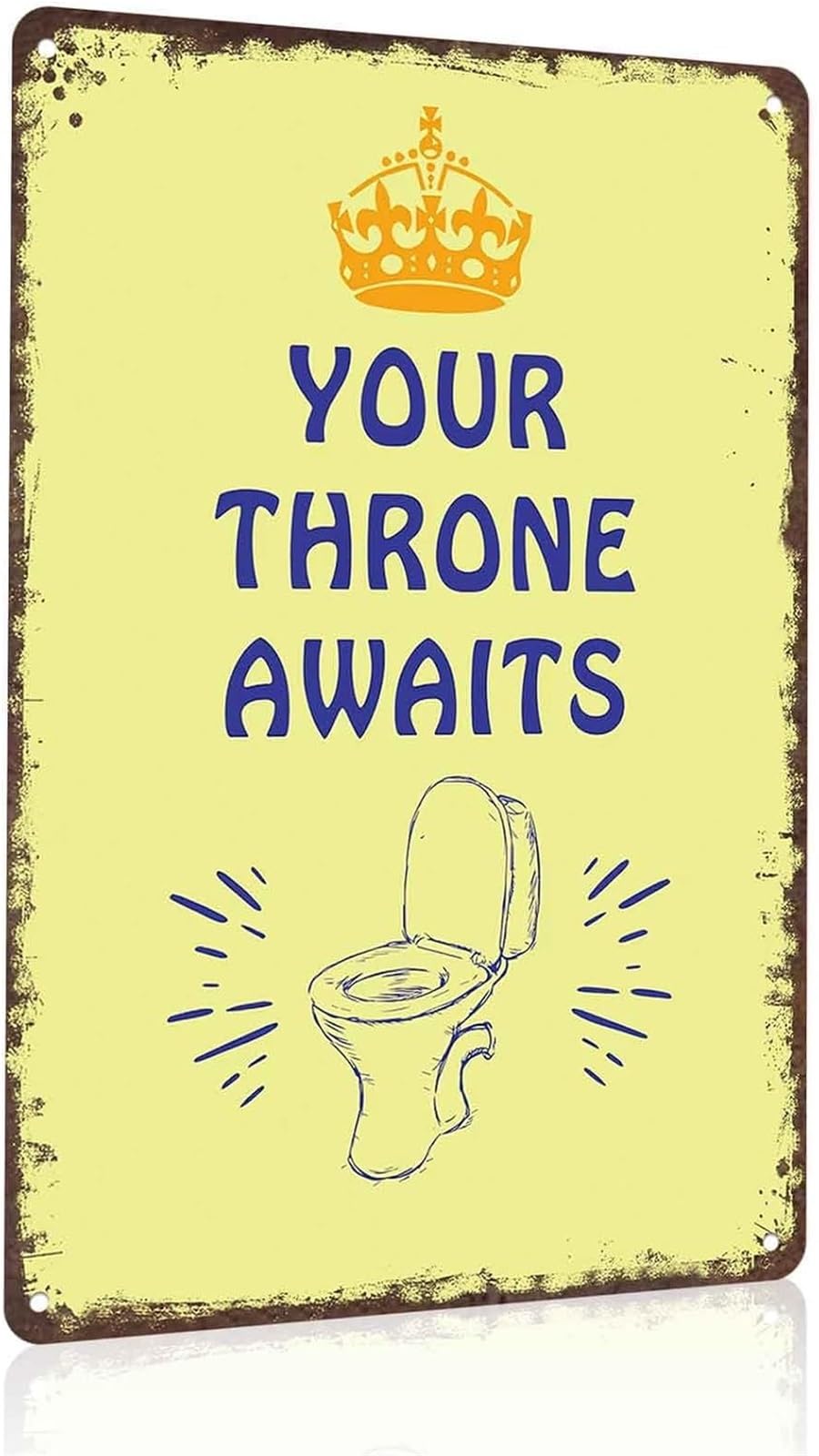 ZDVHOMCB Vintage Bathroom Metal Sign Toilet Inspirational Wall Decor Plaque Home Garage Porch Cafe Club Man Cave Gift 8 X 12 in