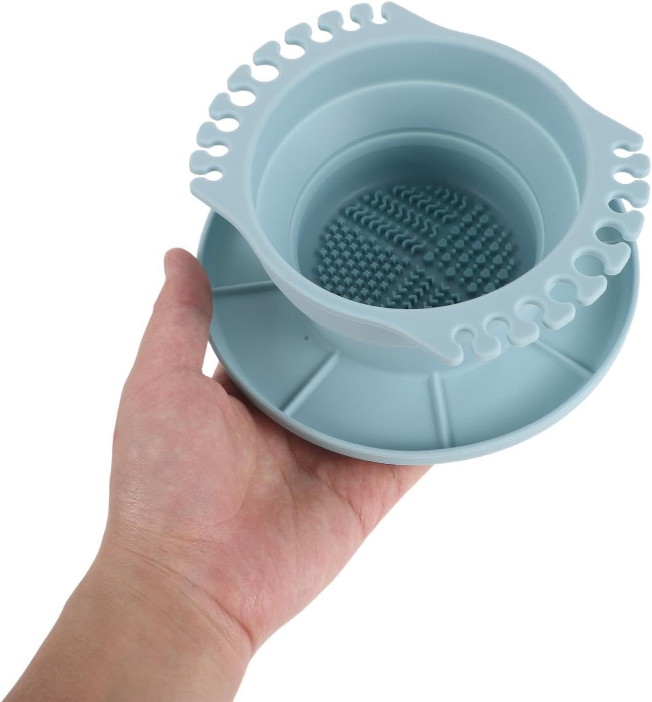 Collapsible Silicone Paint Brush Washer with Palette for Acrylic Watercolor
