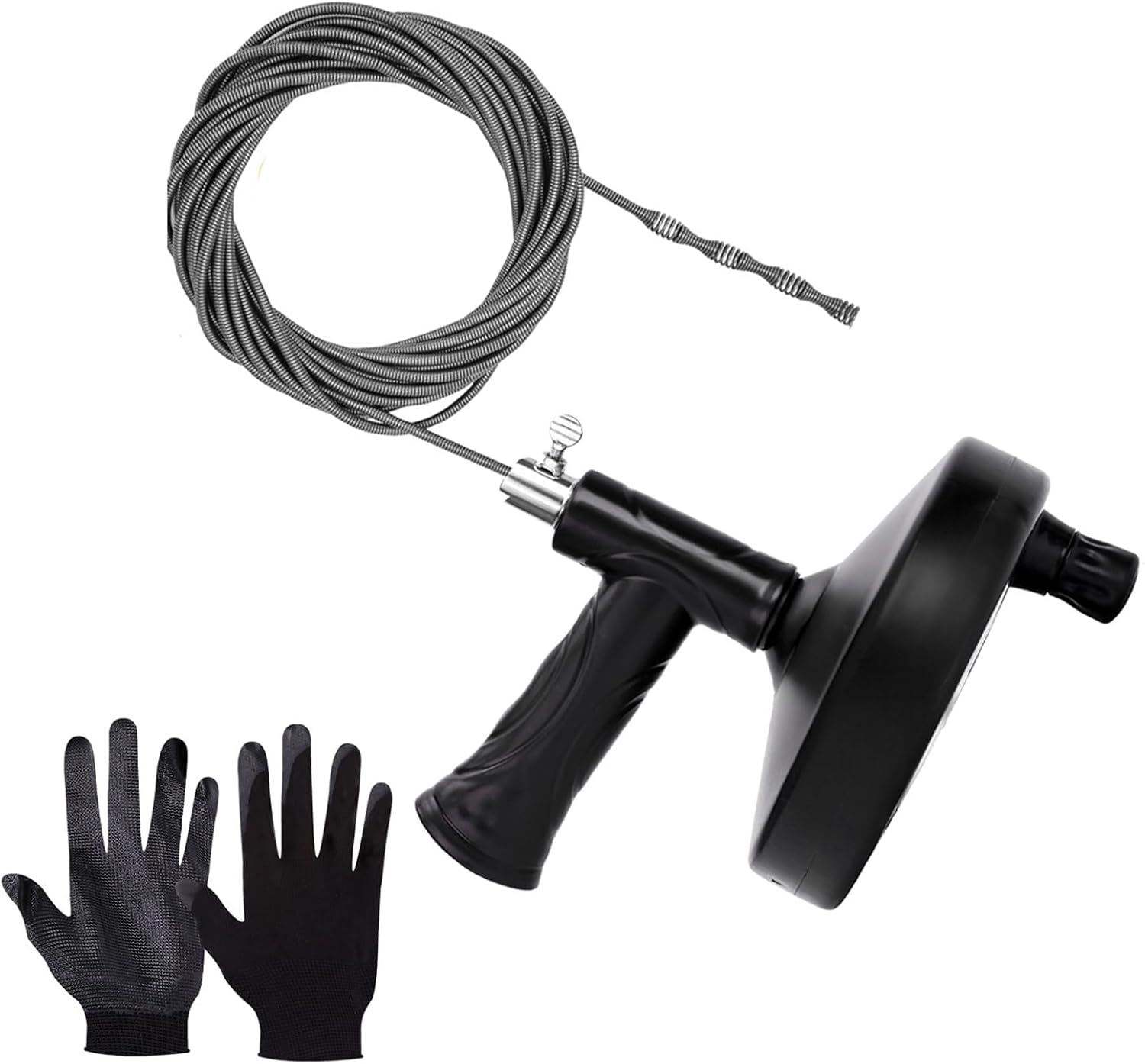 Drain Snake 25 Ft, Drain Auger Hair Clog Remover Heavy Duty Flexible Plumbing Snake Bathroom Kitchen Sink Cleaner Tools for Shower Bathtub Pipe