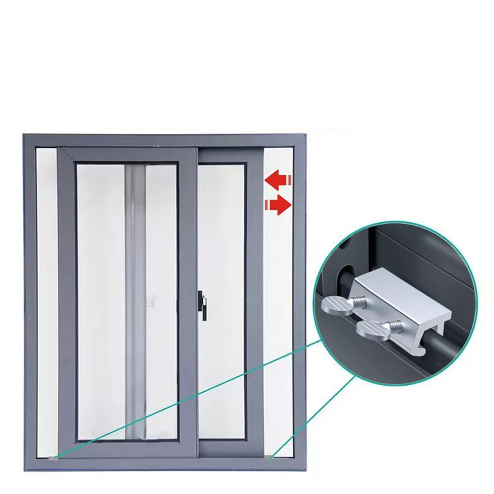 Adjustable Security Window Lock Aluminum Alloy Door Frame Safety Free Punch Limit Stop Locks for Child Home Bedroom Für Zuhause(10 pcs haplopore)