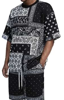 ペイズリー柄　上下セット Amazon | Manfinity Men's ペイズリー柄 セットアップ XXL