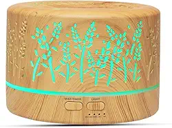 Difusor de Oleo Essencial Ultrassonico 500ml Umidificador e Aromatizador Led