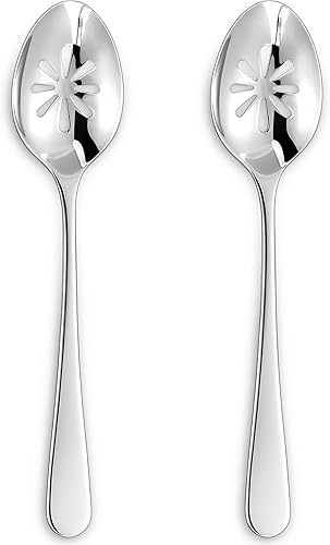 Miniatura 8 de KEAWELL Louise - Juego de cucharas de servir de 9 pulgadas, acero inoxidable 1810, que une elegancia y durabilidad, exquisitos utensilios para