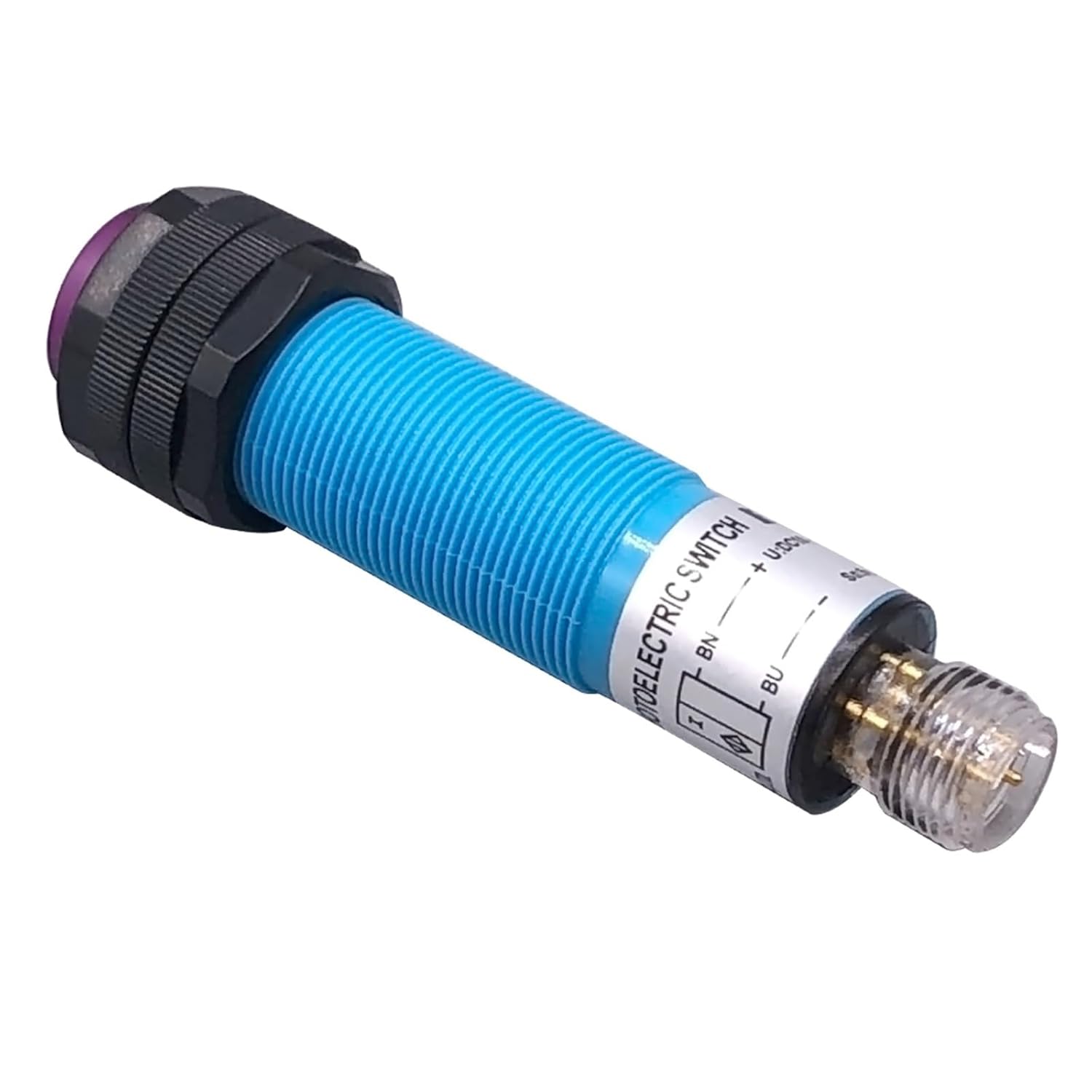 M18 5m Cylindrical Plug-in Sensor Through-Beam Photo Electric Proximity Switch Cloweit(Diffuse 30cm,PNP NC)