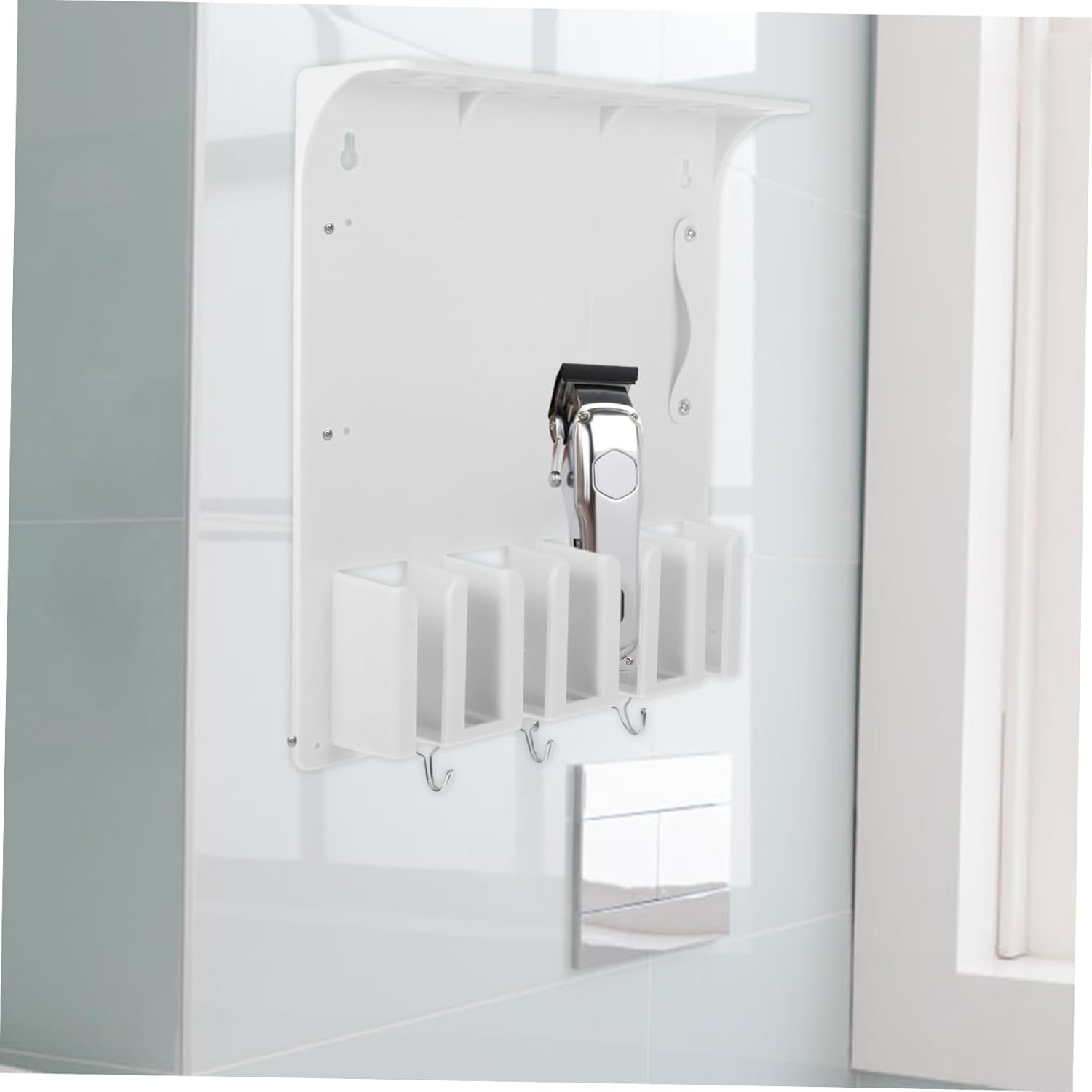 Hair Clipper Holder Wall Mount Rack Organizer for Hair Tools Scissors Brushes Durable Design for Efficient Grooming Space Saving Storage