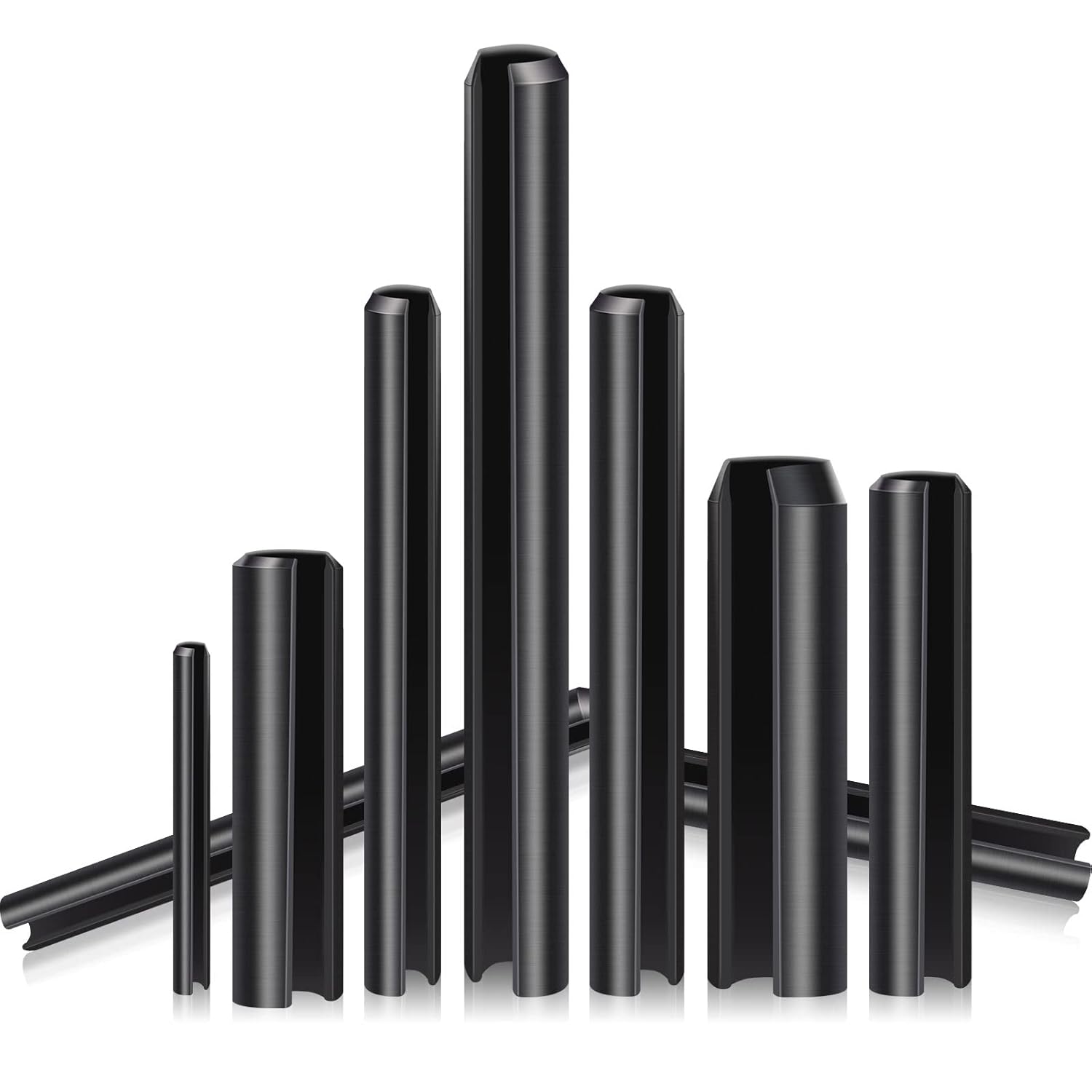 450 Pcs Split Roll Pin Assortment Set with Storage Case M2 M2 M3 M4 M5 M6 M2 M7 M8 M9 M10 Slotted Spring Steel Pins Black Dowel Tension Roll Pin for Home Improvement Automotive Machine Repair Tool