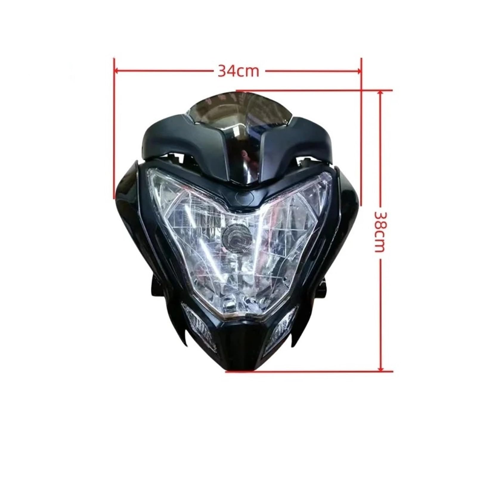 Moto LED Faro Accessori Moto Testa Della Lampada Della Luce Del Motociclo Faro Anteriore Per BAJAJ Pulsar150 NS200 Faro Hi Lo Fascio(35L Silver (1 pair))