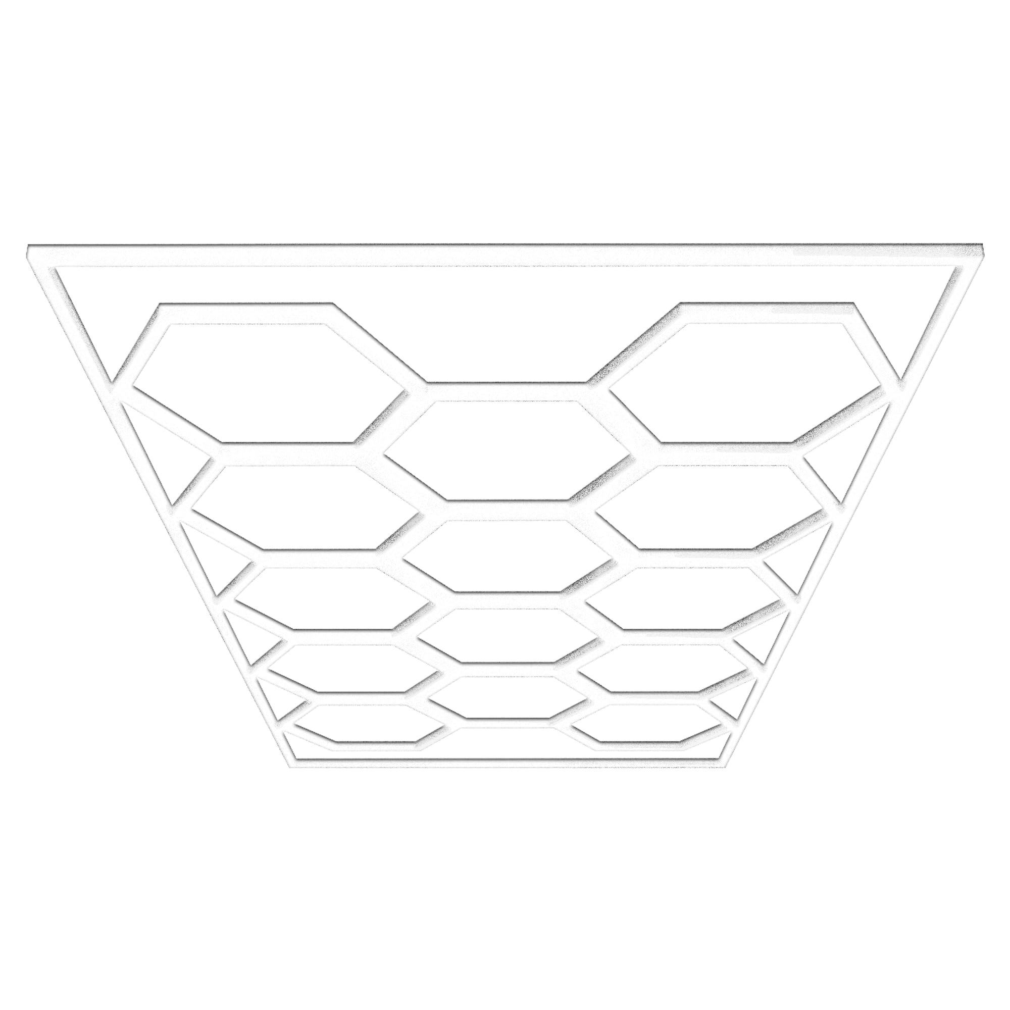 Barberpub Hexagon LED Garage Light, 68970LM 6500K Hexagon LED Beleuchtung für Werkstatt, Friseursalon, 14 Grid, dimmbar (Aluminium)