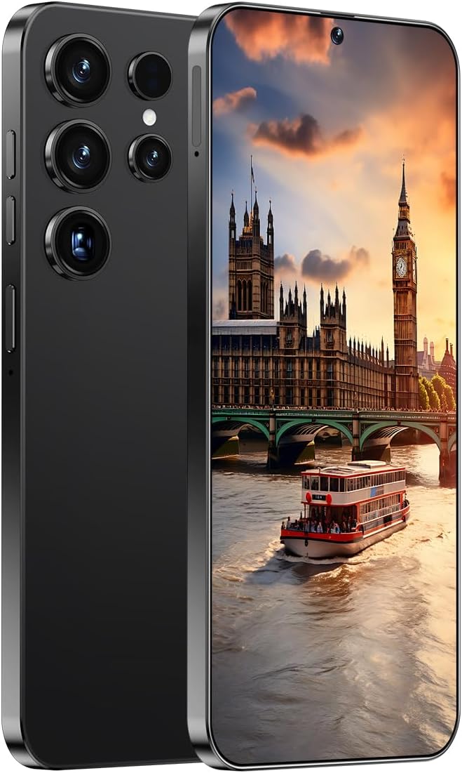 Unlocked Phone A23 Ultra Android Smartphone 8-core 8GB+128GB Cell Phone 7-inch HD Screen Unlocked Phone 50MP+24MP Camera 6800 mAh Battery 4G Dual SIM (Titanium Black)