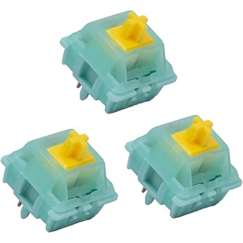 Zjmehty Gateron Jade Series Yellow Pro Switch for MX Mechanical Keyboard 5-pin Linear/55gf/Pre Lubed/RGB/Long Life Switches 72pcs
