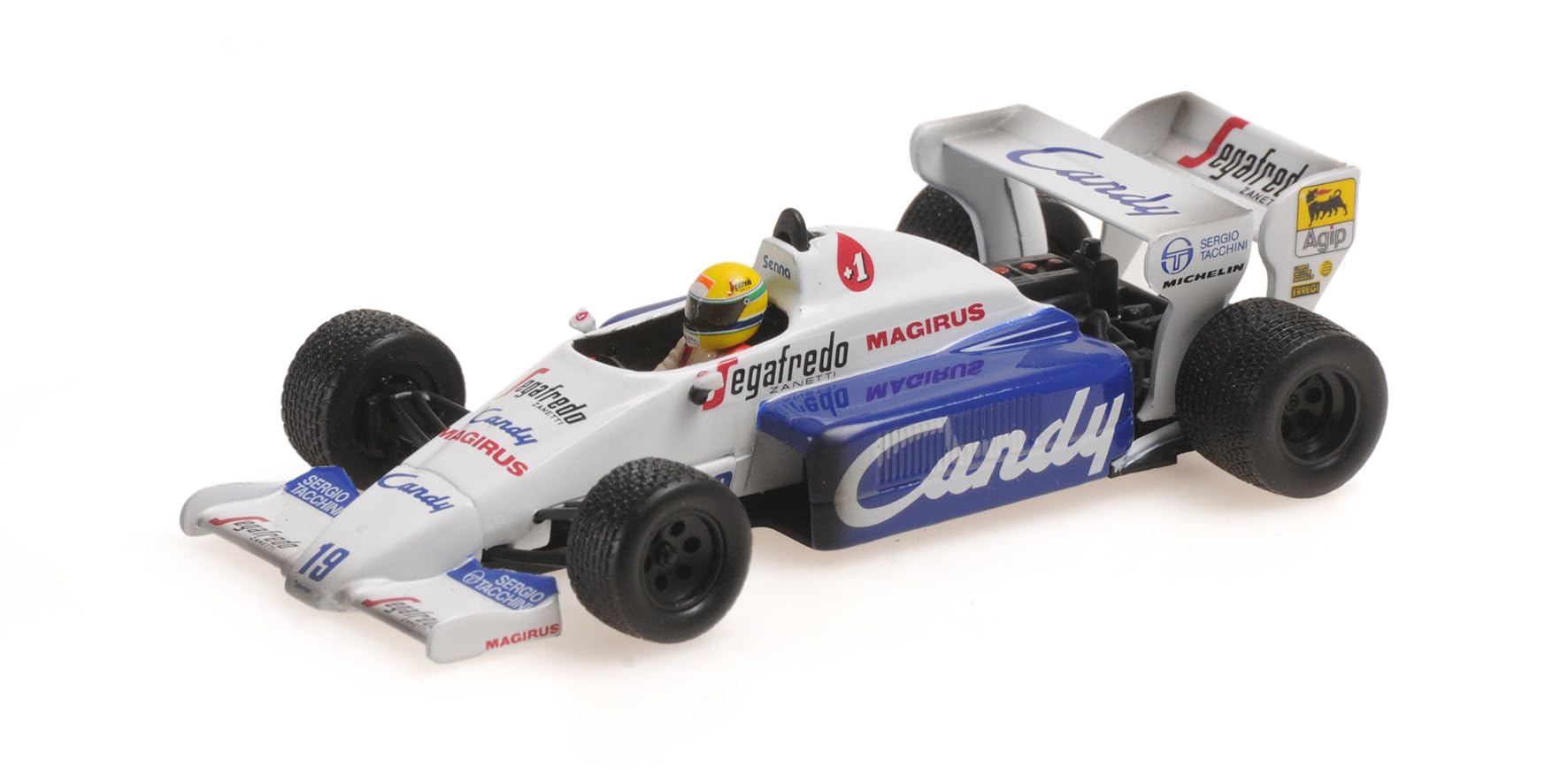 Minichamps 540843399 - Toleman Hart TG184 Ayrton Senna 2nd Place Monaco GP 1984 Dirty Version - Scala 1/43 - Auto in Miniatura da Collezione