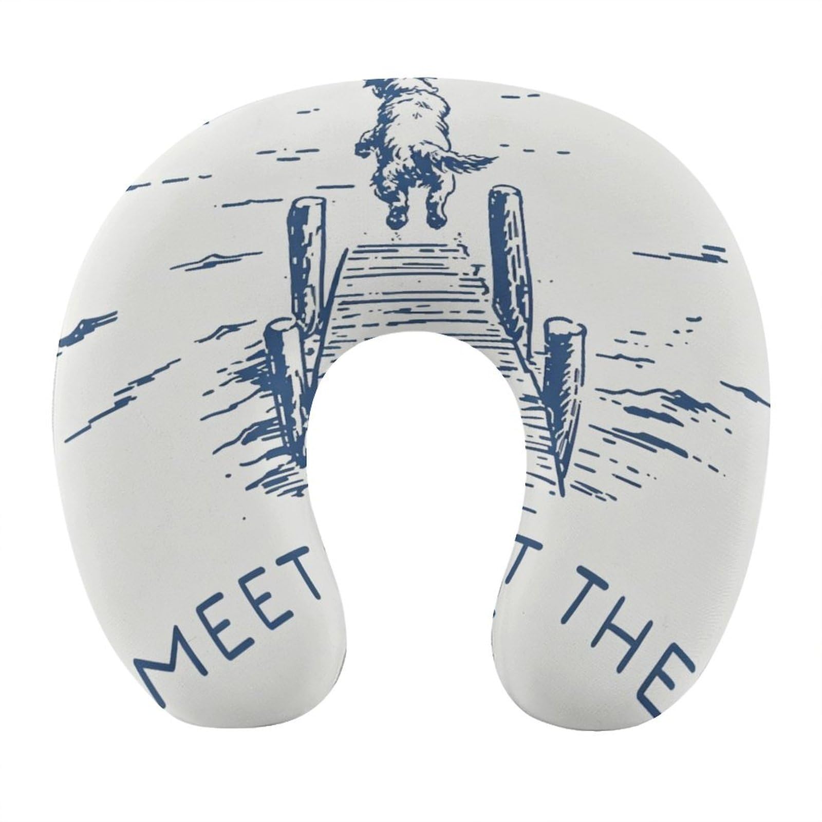Btcowzrv Style Lake Dog U Shaped Neck Pillow Travel Pillows
