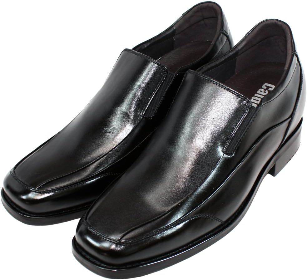 Calden Men's Invisible Height Increasing Elevator Shoes - Black Leather Slip-on Lightweight Dress Loafers - 3 Inches Taller - K333011 - Size 8 D(M) US - Image 3
