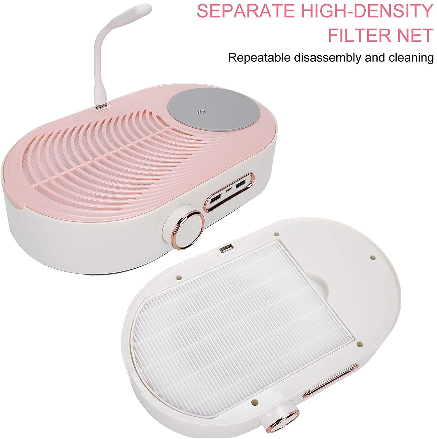 X&Z-XAOY Máquina De Arte De Uñas 3 En 1 con Luz LED Kit De Uñas De Salón Profesional Herramienta De Manicura Extractora De Polvo con Filtro De Uñas Colector De Polvo De Uñas 40W