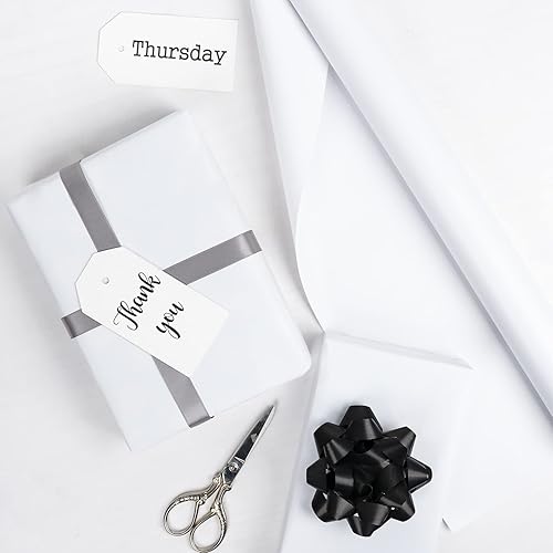Miniatura 4 de RUSPEPA Papel de regalo blanco de color sólido para bodas, cumpleaños, fiestas, felicitaciones y vacaciones, 30 pulgadas x 100 pies
