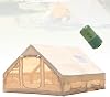 Instant Setup Inflatable Camping Tent, Wood Stove Compatible Air Tent with Electric Pump, Heavy Duty Rain Proof Glamping Tent, Portable Villa for Family Gathering