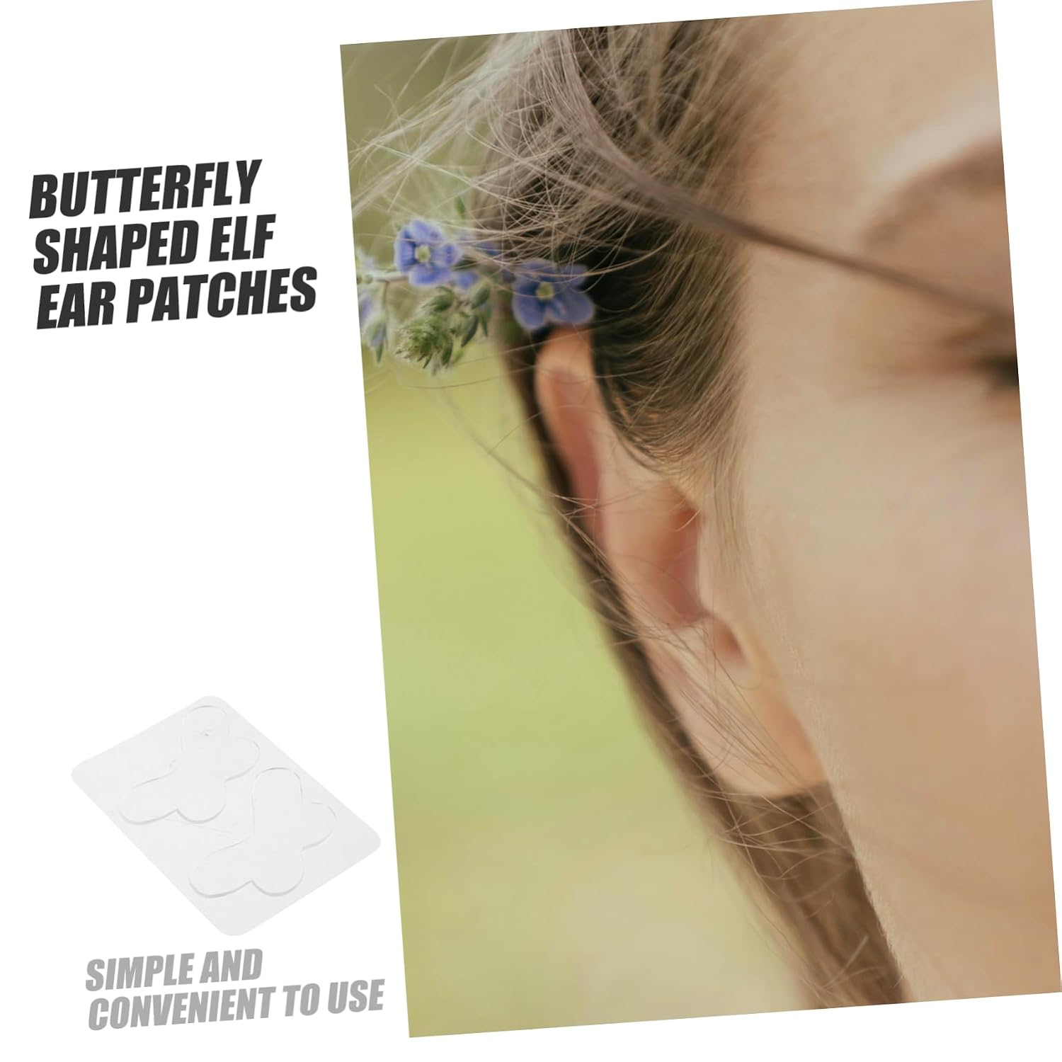 Generic Pcs Invisible Ear Support Stickers Adhesive Butterfly Shaped Ear Patches and Support Stickers for Defined Facial Contour