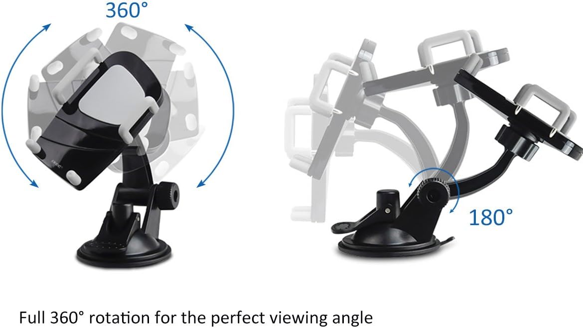 Car Mount Holder, iXCC 360 Degree Swivel Cradle for Apple iPhone/Samsung Galaxy/Android/GPS and Other Cellphones