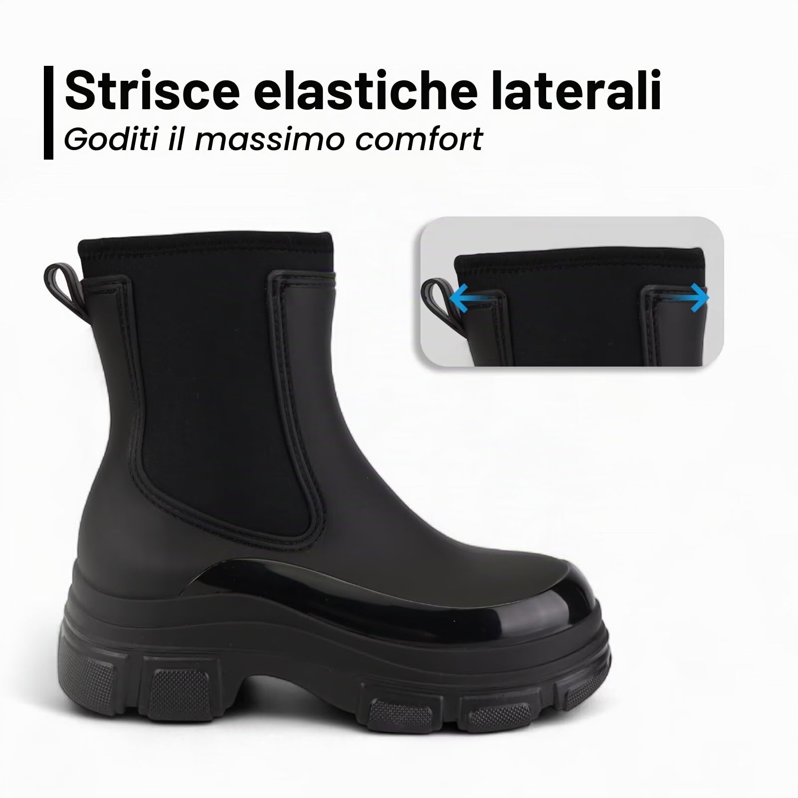Stivali da Pioggia Donna Impermeabili Chelsea Stivali di Gomma Galosce Eleganti Giardinaggio Scarpe Antiscivolo per Inverno Polacchine