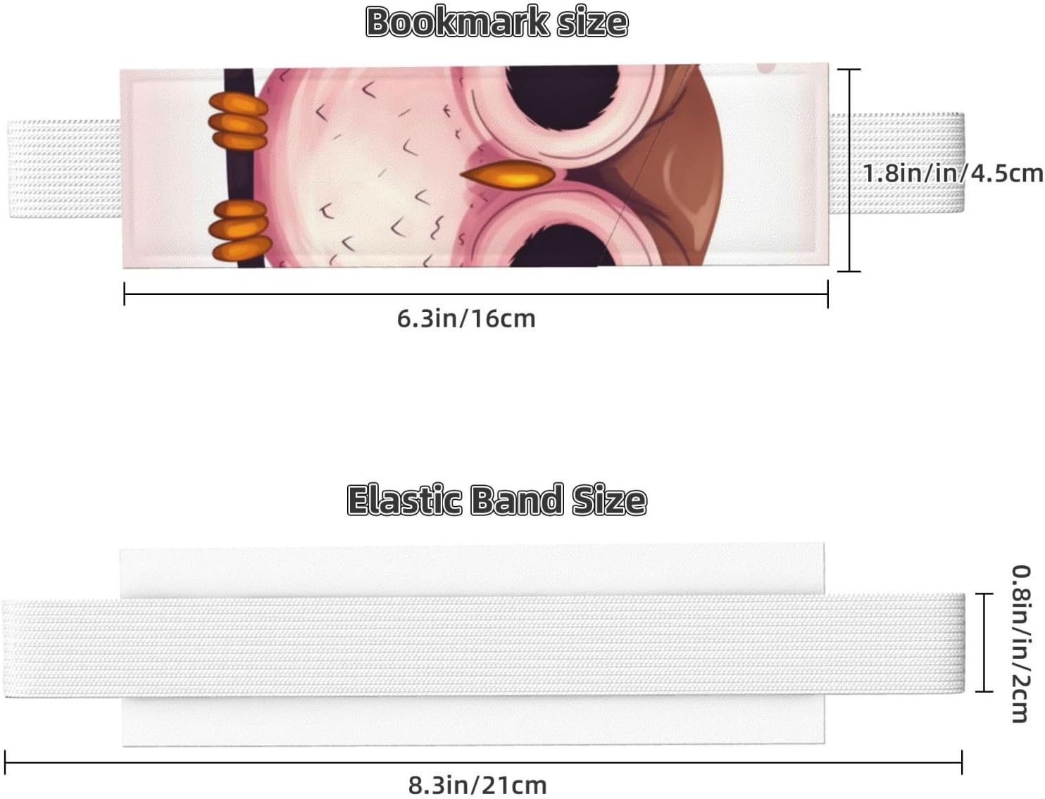 Cute owl Pen Holder for Notebook, PU Leather Pen Sleeve Pouch for Gift, Detachable Bookmark Elastic Journal Pencil Holder Case - Hold 2-3 Pens, White image 3