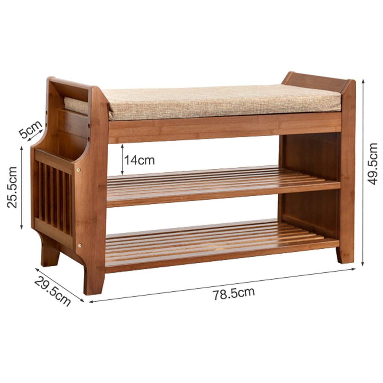 Zapatero de Dos Niveles con cojín extraíble y cajón Lateral - Moderno Mueble de almacenaje para recibidor, Dormitorio y salón - Carga máxima 100 kg - Disponible en 60/80/100 x 30 x