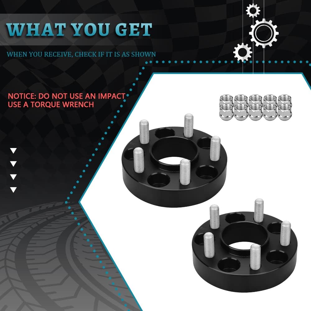 IRONTEK 1.25" 5x114.3mm Wheel spacers 5x4.5 to 5x4.5 Hubcentric Spacers Adapter [Thread Pitch M14x1.5, Hub Bore 70.5mm] fit for Ford 2015-2021 Mustang GT500 GT350 Manch 1 2PCS - Image 2