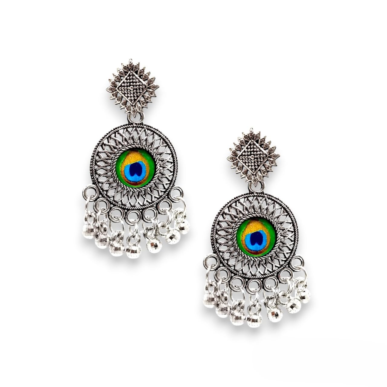 Elleva Small Peacock Earrings for Women Stylish | Wedding Earrings Jhumka Set Oxidized Silver Earrings for Girls, Silver, Pack of 1 (B0D9KGKWWY) Amazon Price History, Amazon Price Tracker