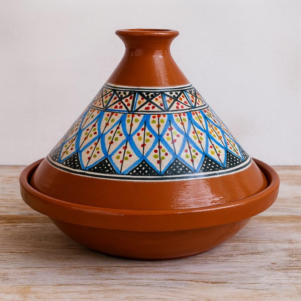 Tajine in Terracotta XL 32cm – Autentica Pentola Etnica Marocchina/Tunisina con Ebook Gratuito 2910201102