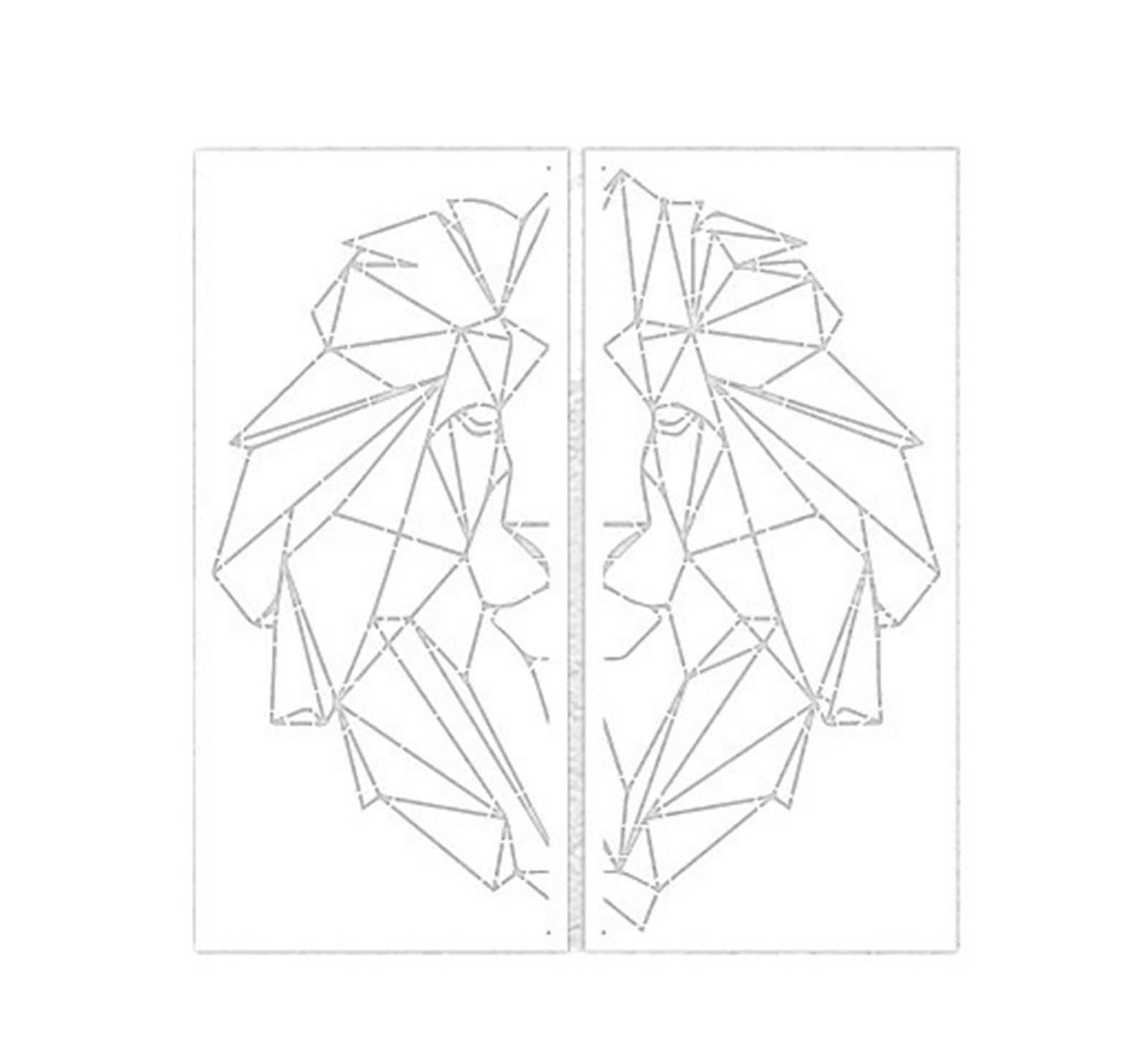 Szablony do malowania Szablony do malowania ścian Wiele rozmiarów Lion Line Art Liniowy Trójkątny Geometryczny(L 60cmX68cm - B)