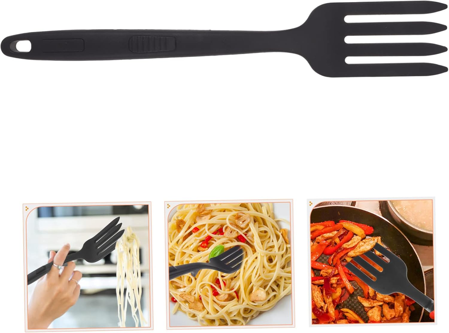 MAGICLULU 3pcs Heat Safe Fork for Cooking Elegant Shaghetti Fork Non Stick Flexible Utensils Smooth Handle Lightweight